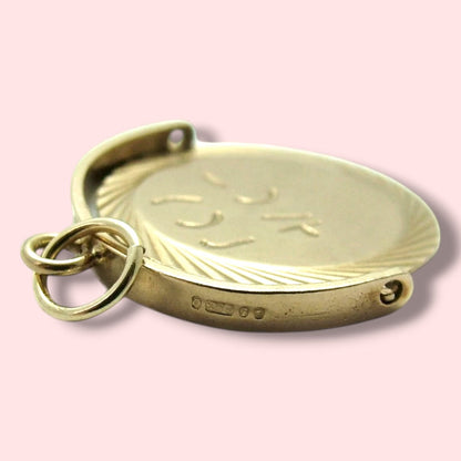 1966 Vintage 9k 9ct Yellow Gold “I Love You” Spinner Charm Pendant Hallmarked