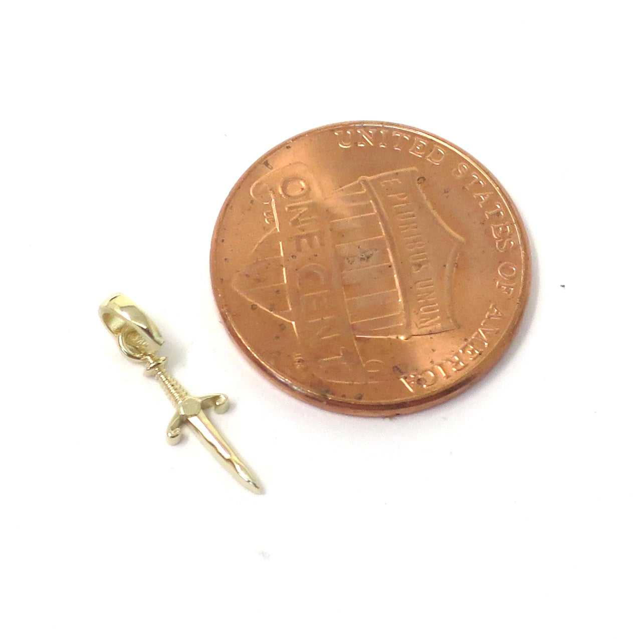 14k Yellow Gold 16.78x4.56 mm Dagger Pendant