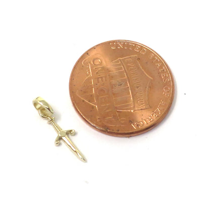 14k Yellow Gold 16.78x4.56 mm Dagger Pendant