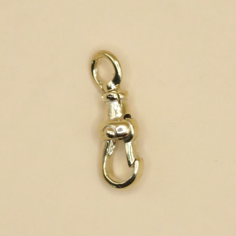 14K Yellow Gold Antique Style Swivel Clasp - Lobster Clip 15mm - SMALL