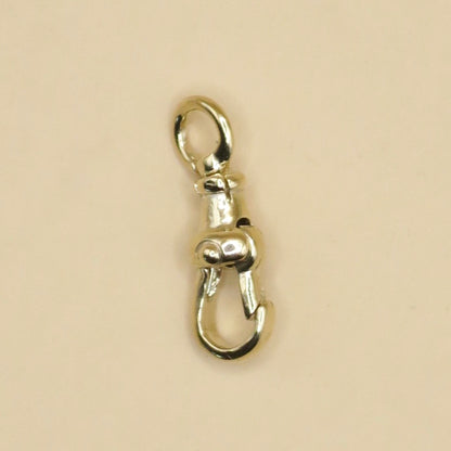 14K Yellow Gold Antique Style Swivel Clasp - Lobster Clip 15mm - SMALL