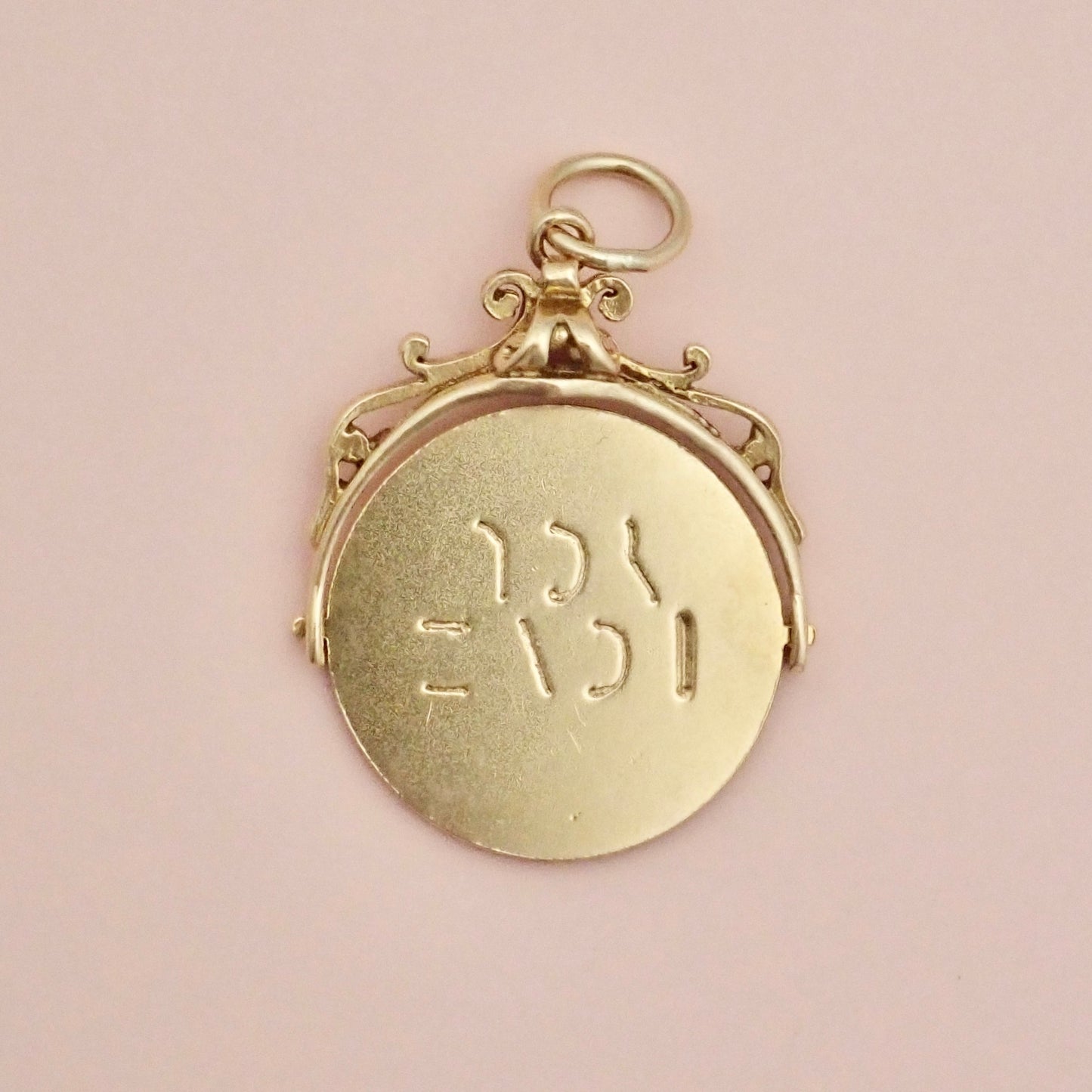 Vintage 1975 Birmingham 9ct Gold Heart Shaped 'I Love You' Spinner Charm Pendant