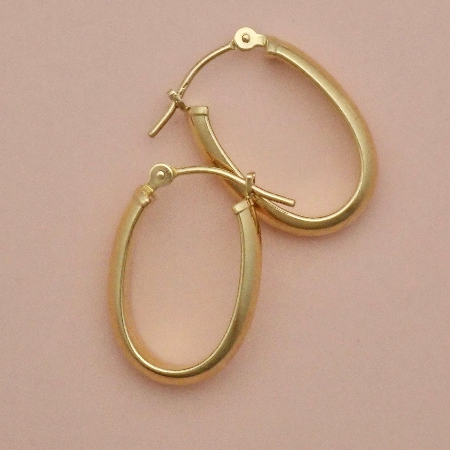 PreLoved Solid 14K Yellow Gold Oval "U-Shape" High-Polish Hoop Earrings