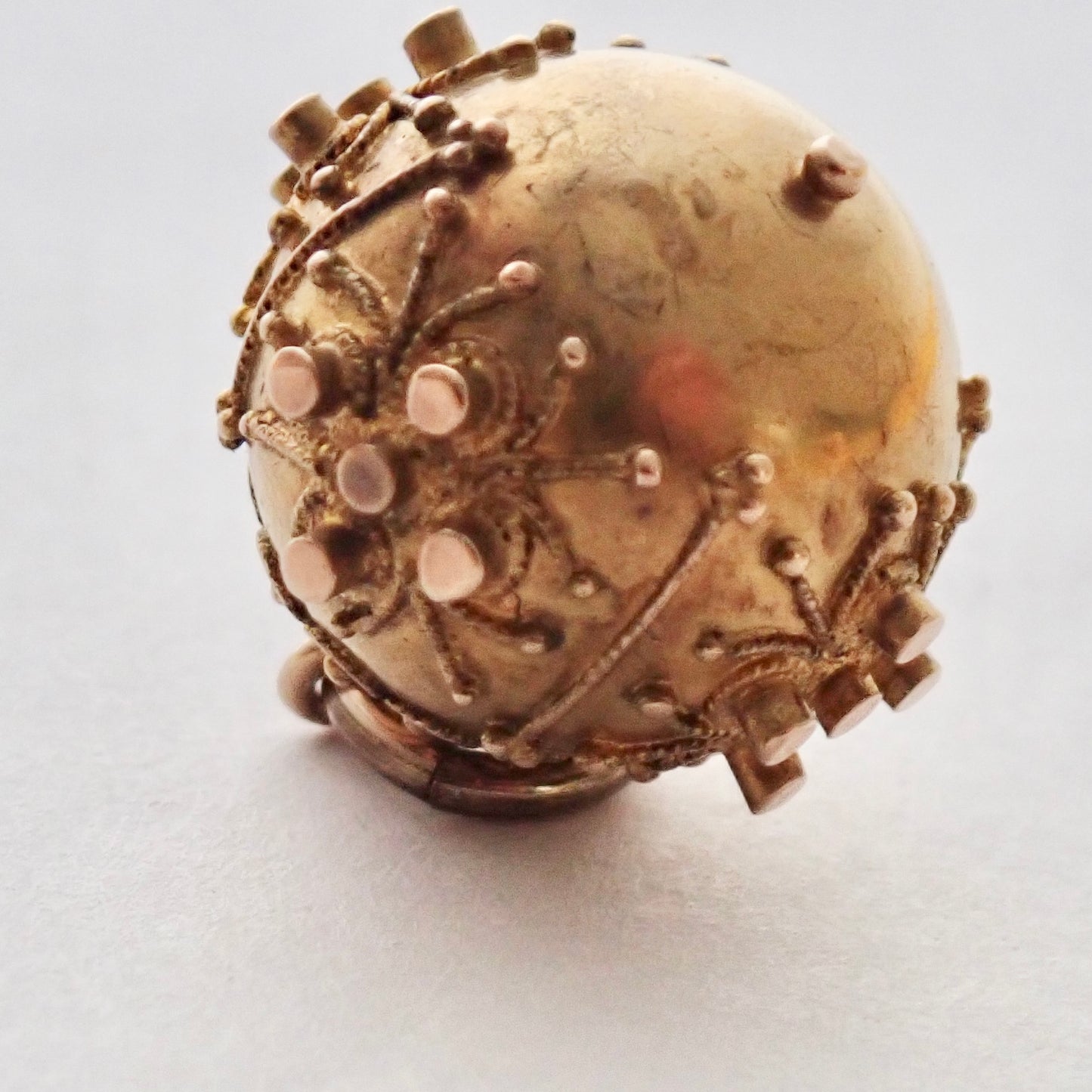 Antique Victorian Etruscan Revival 14K "Orb" Filigree Charm