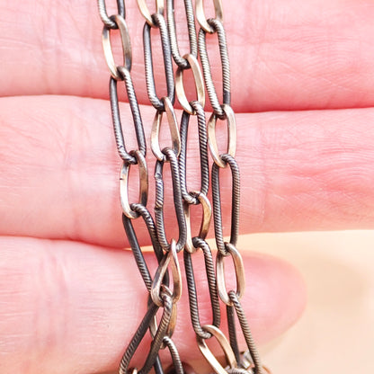 Antique Victorian Niello & Rose Gold Vermeil Chain Necklace MB71