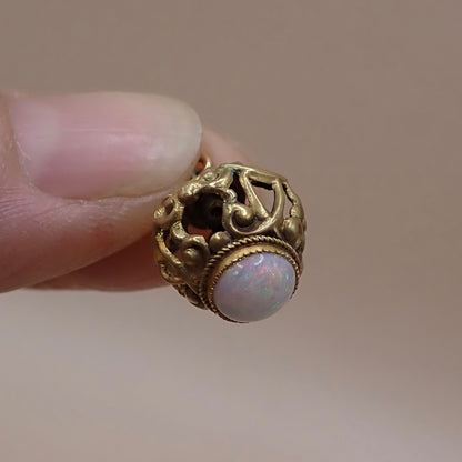 Antique Victorian Rare Antique Victorian Open-Work Opal "Cage" Micro-Charm