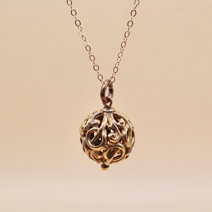 Antique Victorian Open-Work Scroll "Orb" Charm