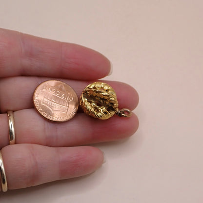 Antique Victorian Repoussé 18K Acanthus "Orb" Charm
