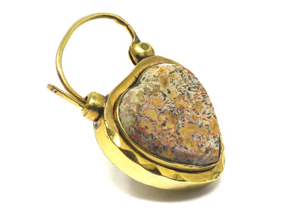 Antique Victorian 18k Scottish Aberdeen Granite Mourning Padlock Pendant, Fasteners, Connector