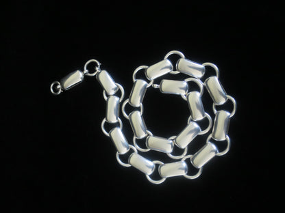 Rare Antique Victorian Sterling Silver "Book Chain" Collar & Extension Necklace