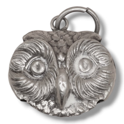 1920 Antique Athur Johnson Smith Sterling Silver 3D Doudble Sided Owl Pendant