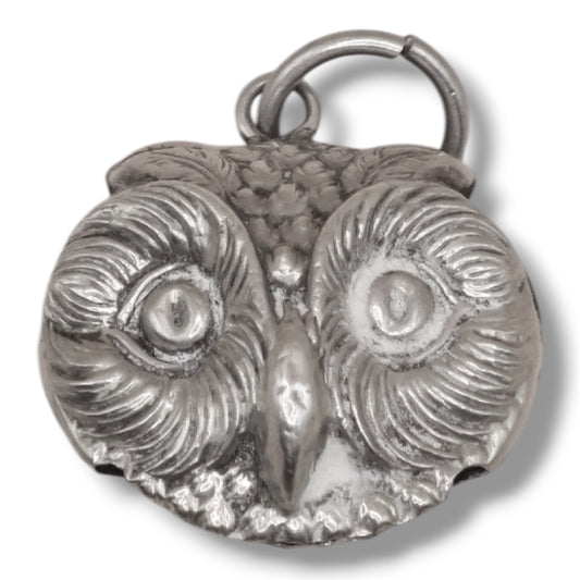 1920 Antique Athur Johnson Smith Sterling Silver 3D Doudble Sided Owl Pendant