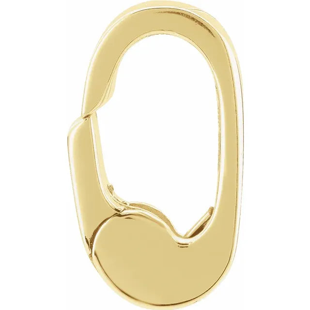 14K Yellow Gold Hinged Charm Bail, Connector, Fastener - 7.15 x 3.05 mm