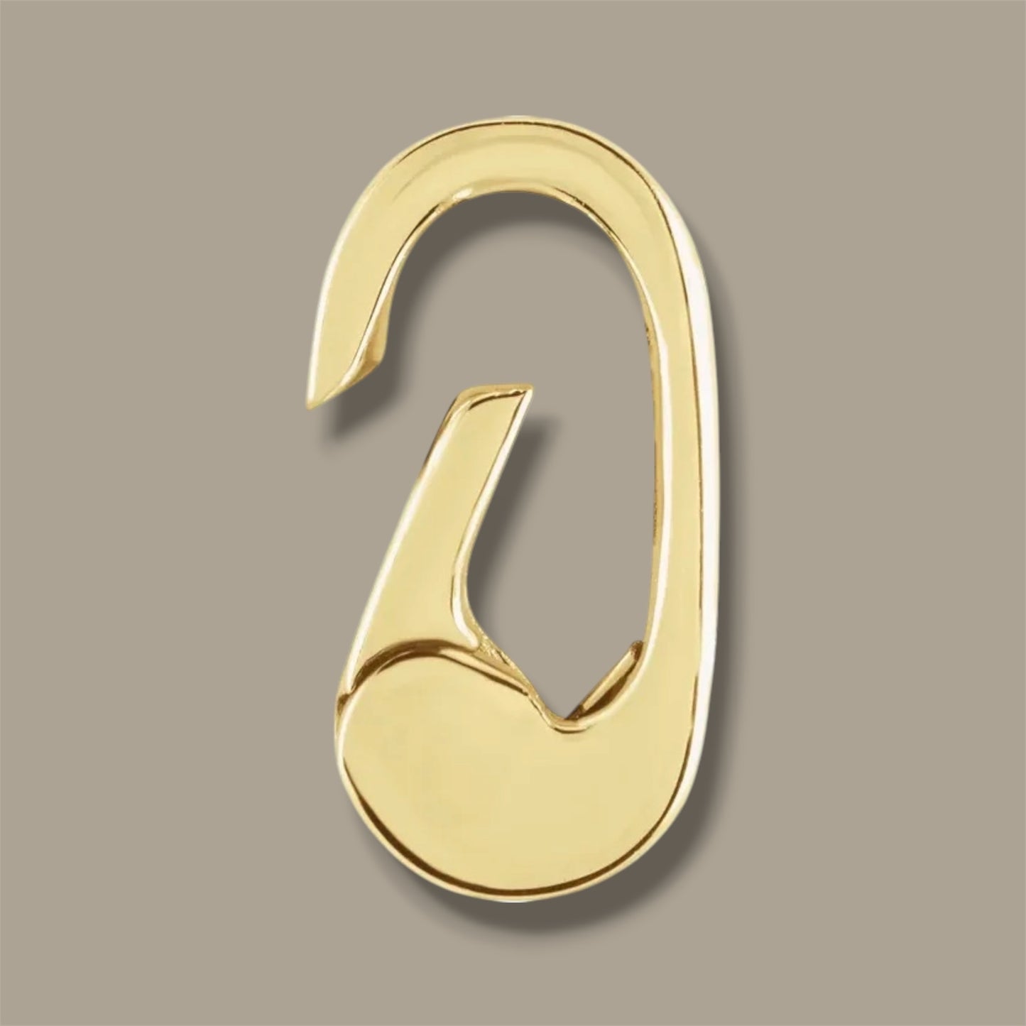 14K Yellow Gold Hinged Charm Bail, Connector, Fastener - 7.15 x 3.05 mm