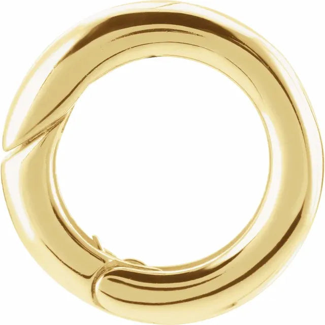 14K Yellow Gold Hinged Charm Bail, Connector, Fastener 15x15mm