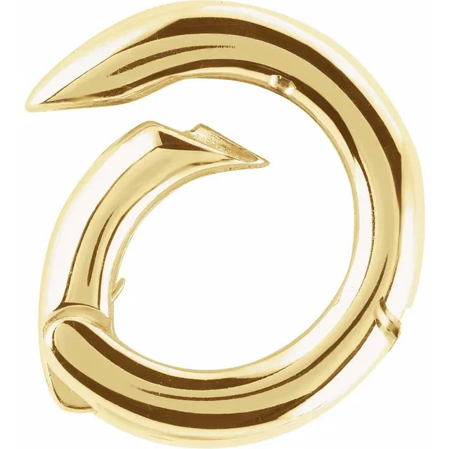 14K Yellow Gold Hinged Charm Bail, Connector, Fastener 15x15mm