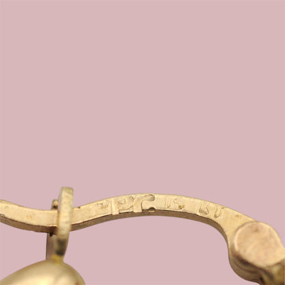 Preowned 14K Yellow Gold Open Heart Hoops – Radiant Diamond-Cut Earrings