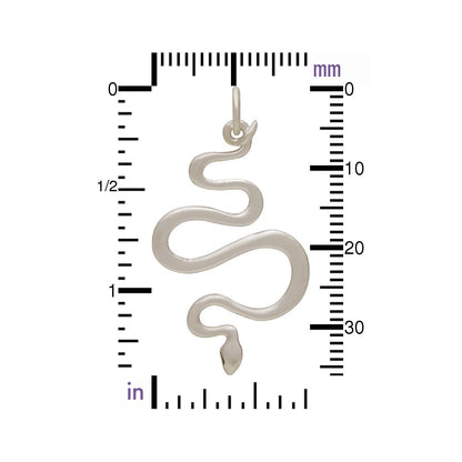 Solid 925 Sterling Silver Snake Pendant