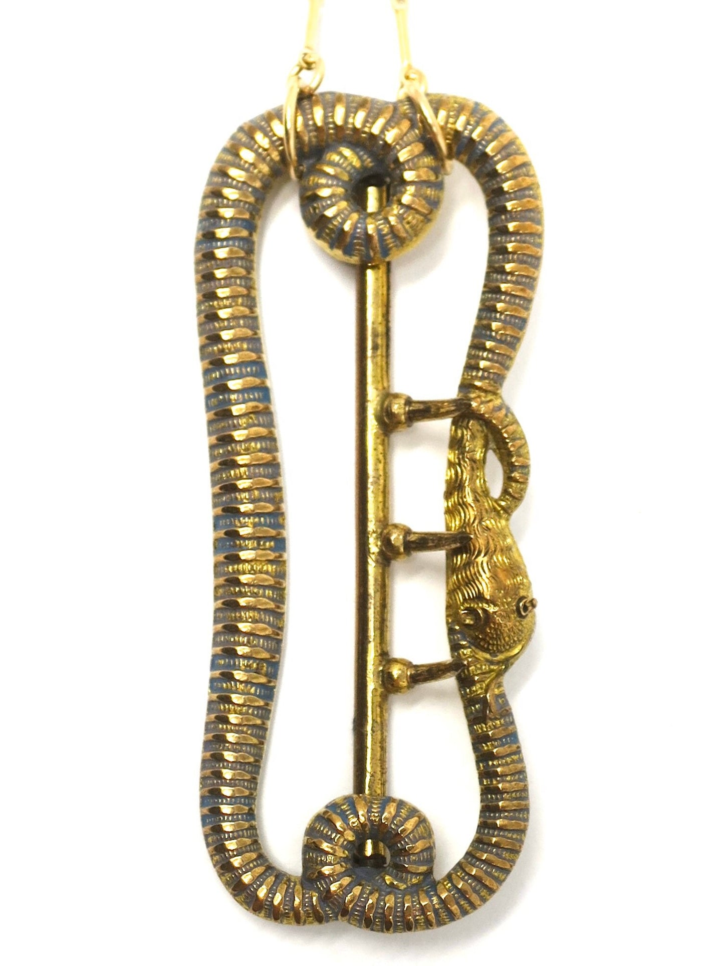 Antique Victorian Gold Filled Snake Serpent Ouroboros Buckle Pendant
