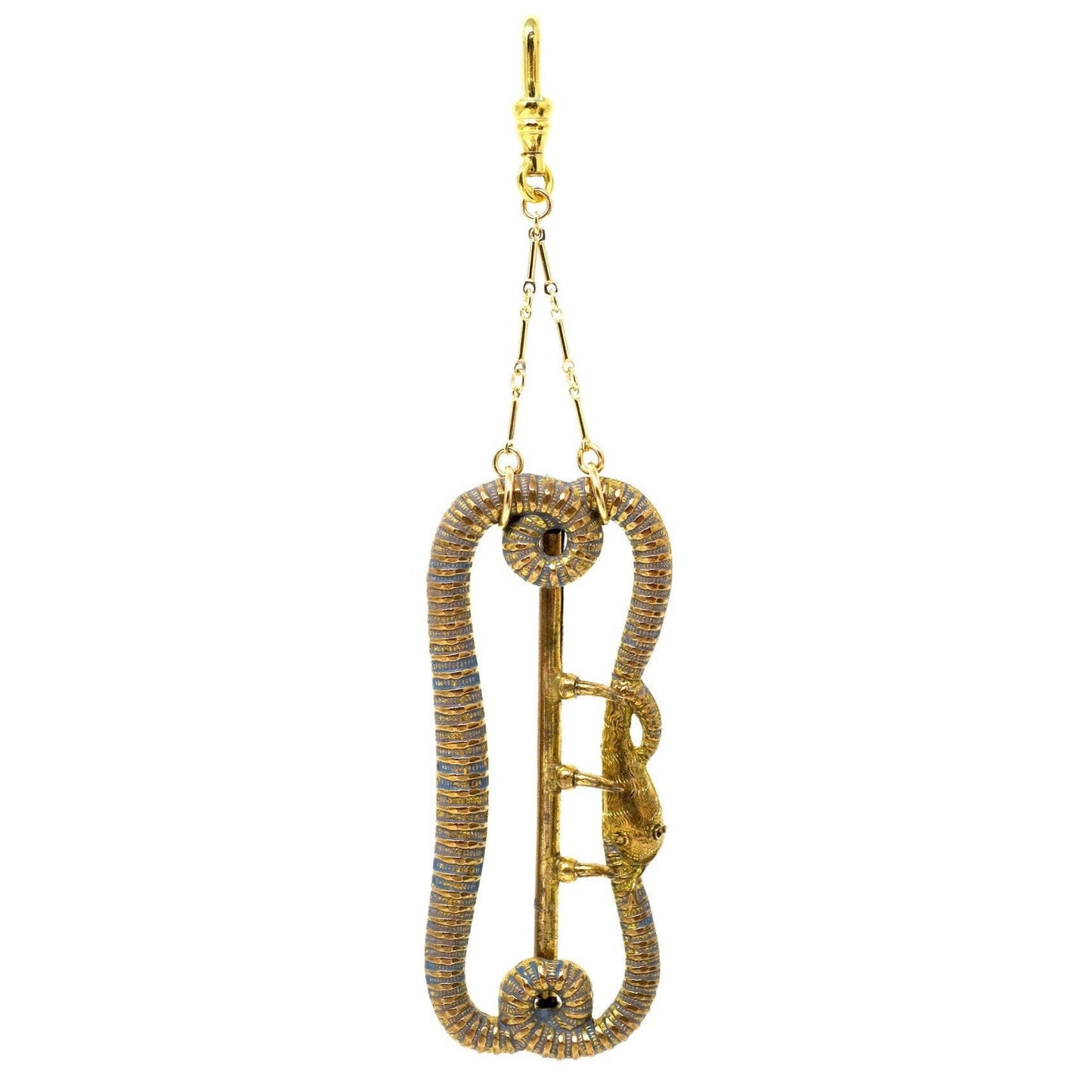 Antique Victorian Gold Filled Snake Serpent Ouroboros Buckle Pendant