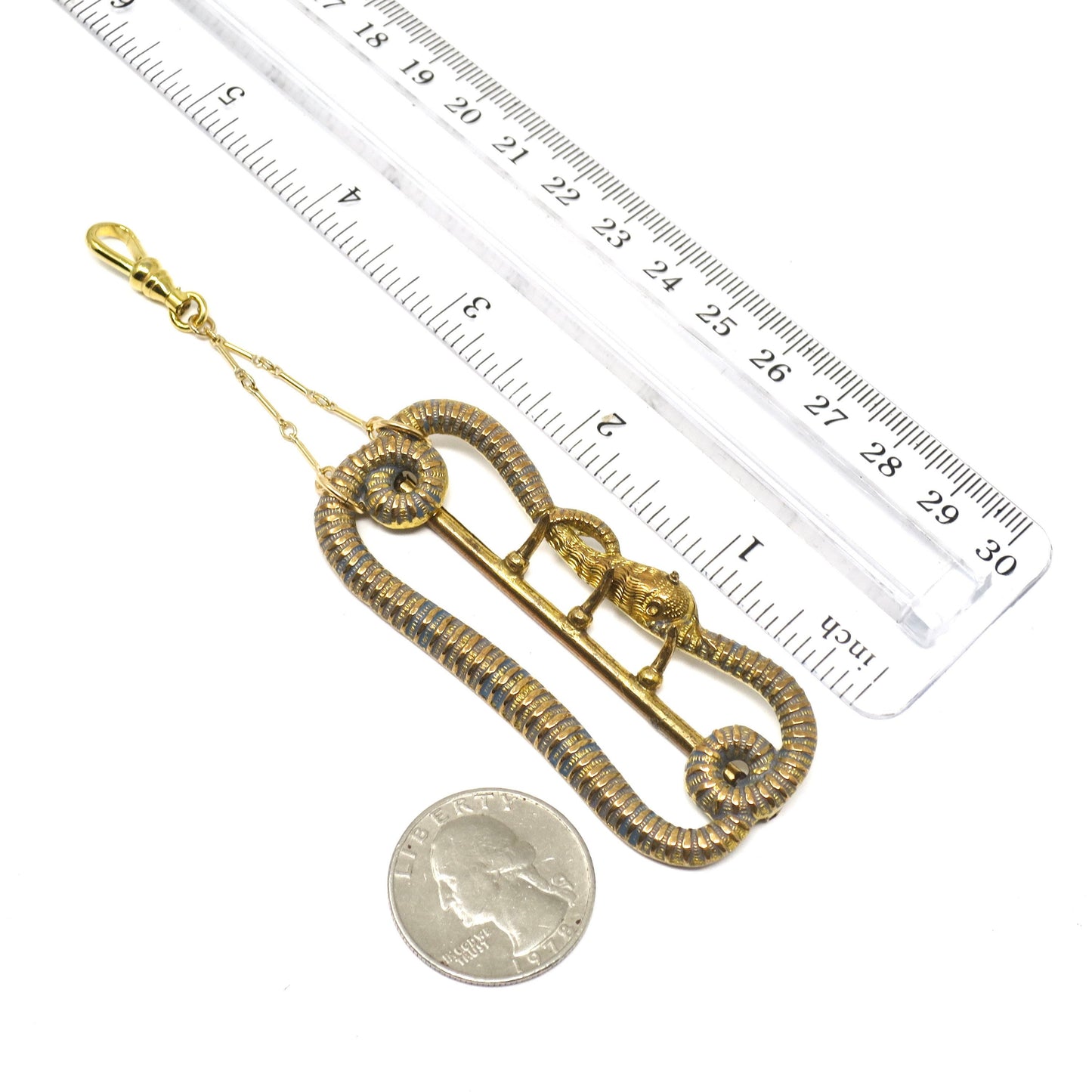 Antique Victorian Gold Filled Snake Serpent Ouroboros Buckle Pendant