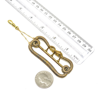 Antique Victorian Gold Filled Snake Serpent Ouroboros Buckle Pendant