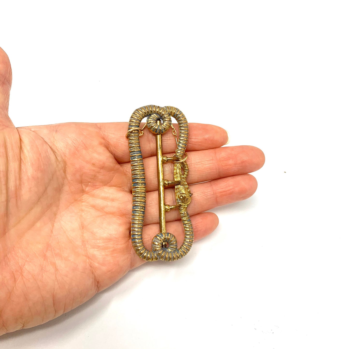 Antique Victorian Gold Filled Snake Serpent Ouroboros Buckle Pendant