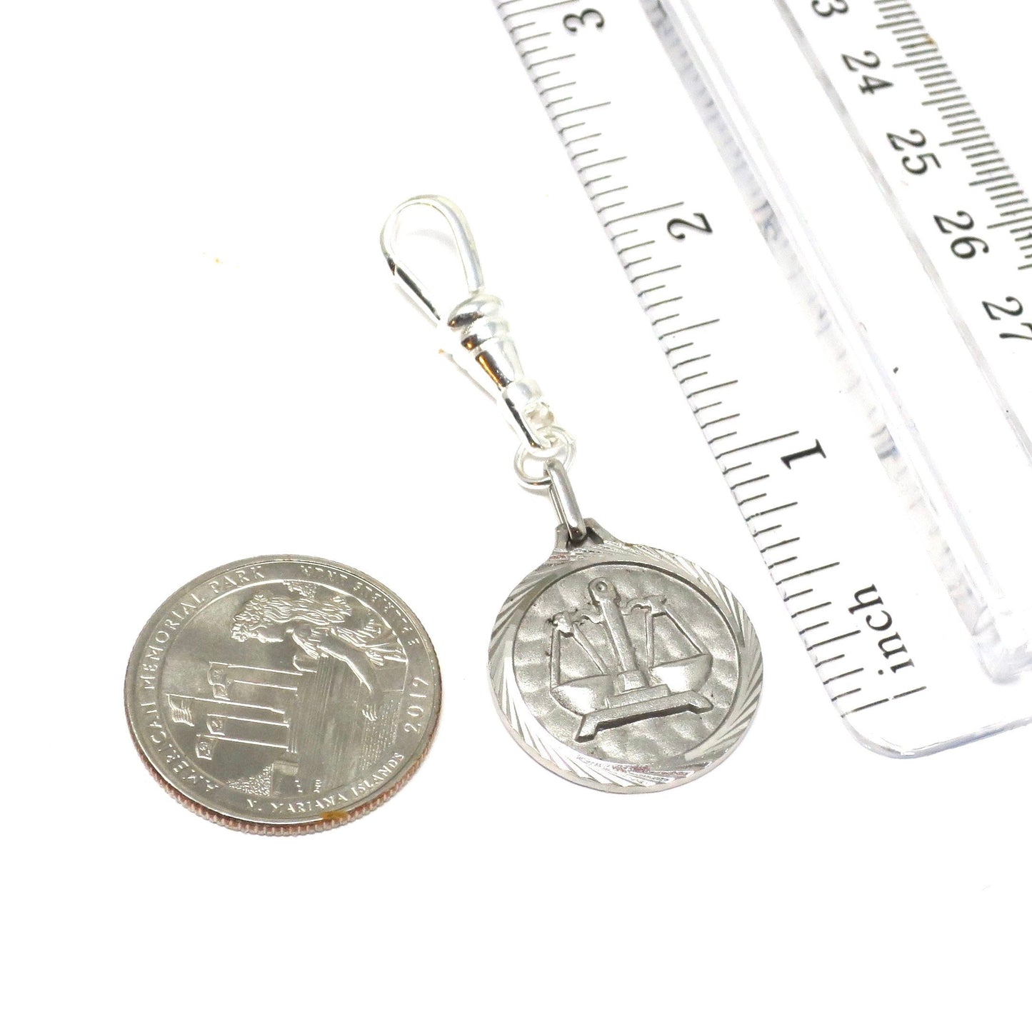 Vintage Silver Libra Zodiac Balance Scale Pendant