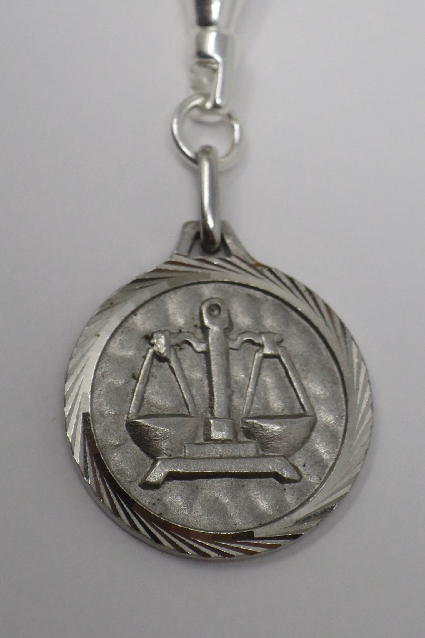 Vintage Silver Libra Zodiac Balance Scale Pendant