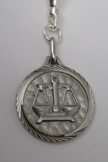 Vintage Silver Libra Zodiac Balance Scale Pendant