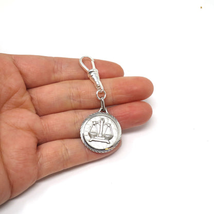Vintage Silver Libra Zodiac Balance Scale Pendant