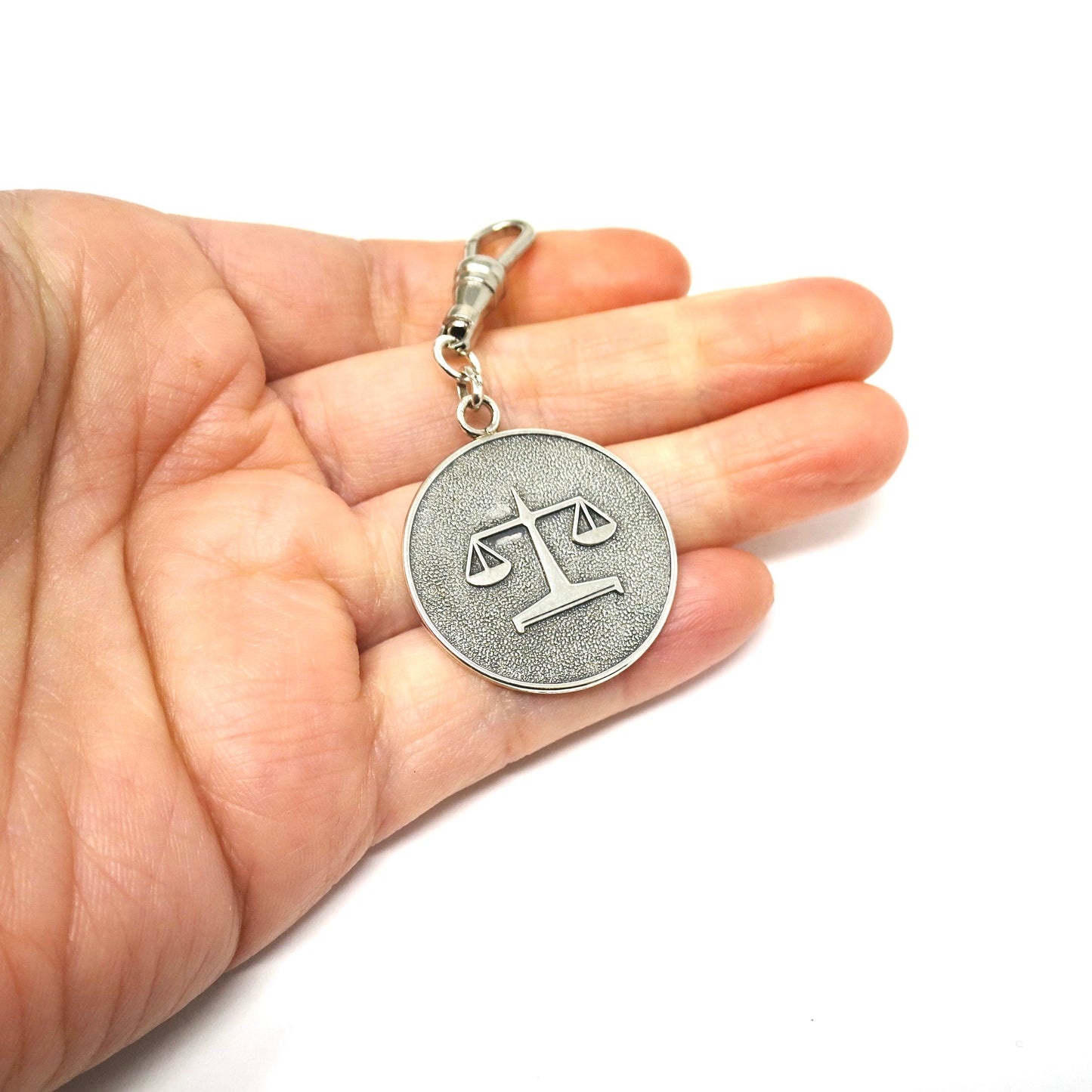 Vintage European 800 Continental Silver Libra Balance Zodiac Astrology Pendant