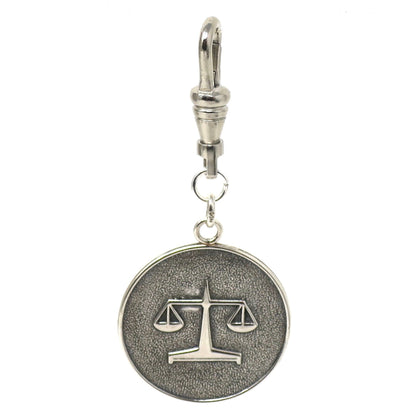 Vintage European 800 Continental Silver Libra Balance Zodiac Astrology Pendant