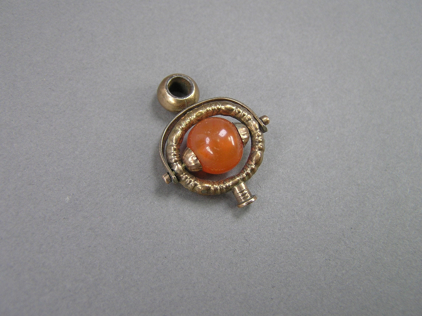 Collectible Antique 10kt 10ct Victorian Rolled Gold with Carnelian Spinner Watch Key Fob Pendant
