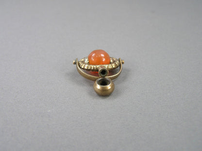 Collectible Antique 10kt 10ct Victorian Rolled Gold with Carnelian Spinner Watch Key Fob Pendant