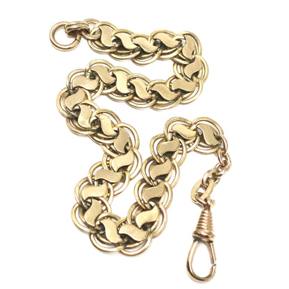 Antique Edwardian 10k Rose Gold Filled Pocket Watch Chain: Bracelet Necklace Extender