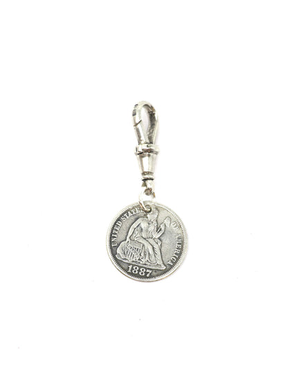 1887 Antique Love Token Hand Engraved Father United States of America Coin Charm