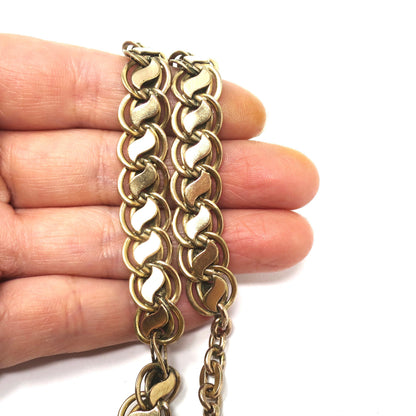 Antique Edwardian 10k Rose Gold Filled Pocket Watch Chain: Bracelet Necklace Extender