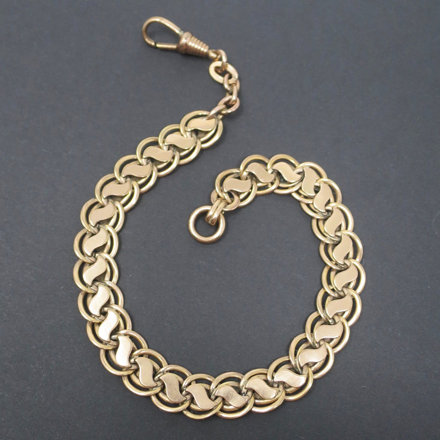 Antique Edwardian 10k Rose Gold Filled Pocket Watch Chain: Bracelet Necklace Extender