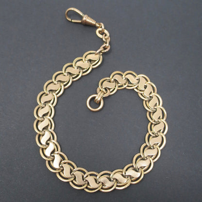 Antique Edwardian 10k Rose Gold Filled Pocket Watch Chain: Bracelet Necklace Extender