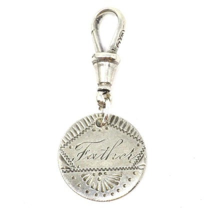 1887 Antique Love Token Hand Engraved Father United States of America Coin Charm