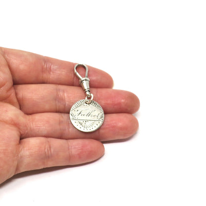 1887 Antique Love Token Hand Engraved Father United States of America Coin Charm