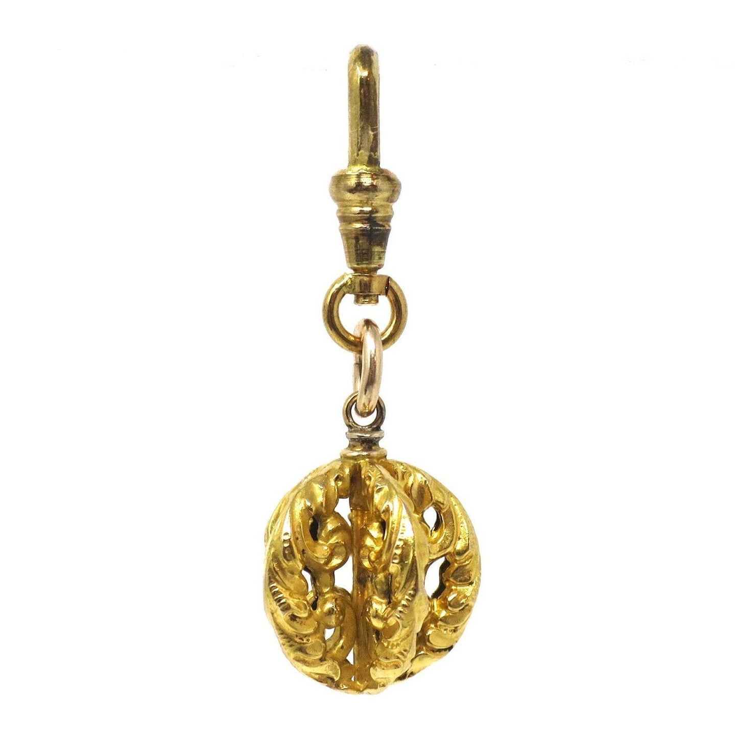 Antique Victorian 18k Yellow Gold Chasing Carambola Shape | Star Fruit Shape Charm