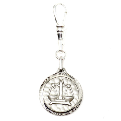 Vintage Silver Libra Zodiac Balance Scale Pendant