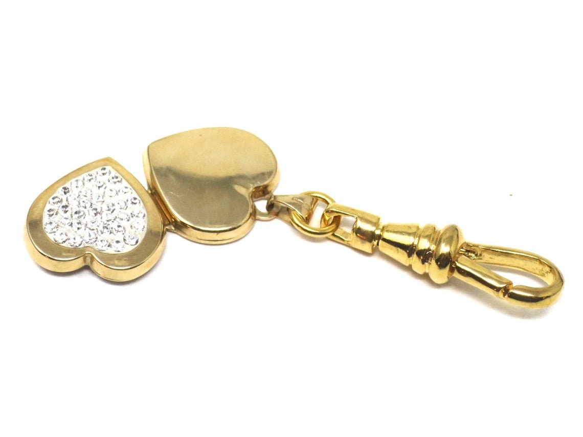 Vintage 9ct Yellow Gold Heart with Pave Cubic Zirconia Locket Pendant