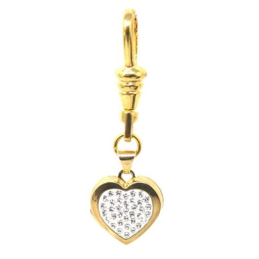 Vintage 9ct Yellow Gold Heart with Pave Cubic Zirconia Locket Pendant