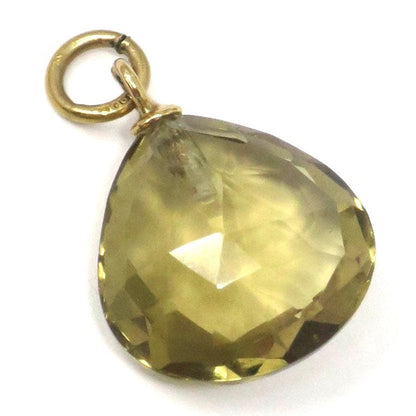 Vintage 1990's 9ct 9k Gold and Faceted Quartz Teardrop Charm Pendant