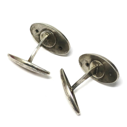Antique Niello & Rose Gold Vermeil Horseshoe Good Luck Cufflinks Cuff Links N21