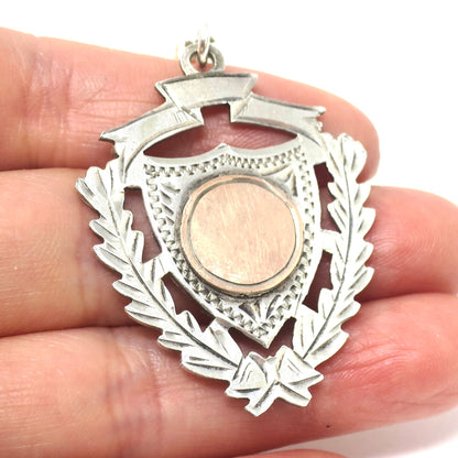 Georgian Sterling Silver Rose Gold Vermeil Cartouche Watch Fob Pendant 1801