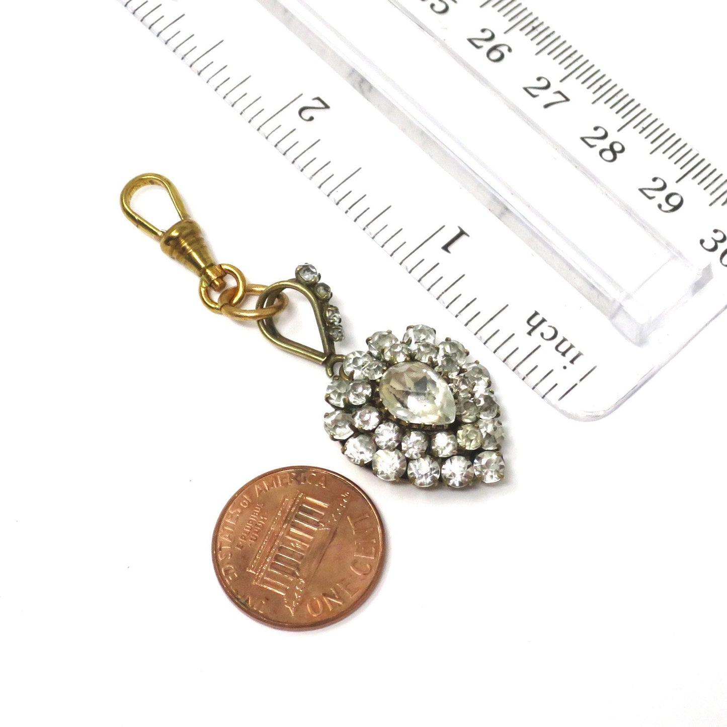 c. 1880s–1890s Antique Victorian Rose-Cut Diamond Paste Heart Pendant